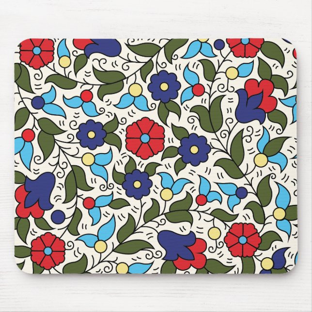 Khalil Hebron Ceramic Middle Eastern Arab Floral Mouse Mat (Front)