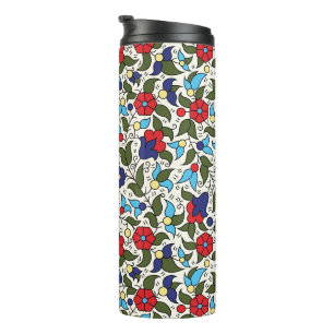 Khalil Hebron Ceramic Middle Eastern Arab Floral Thermal Tumbler