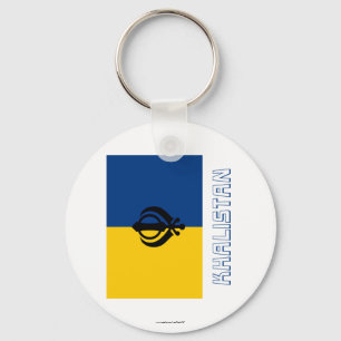 Khalistan Flag with Name Key Ring
