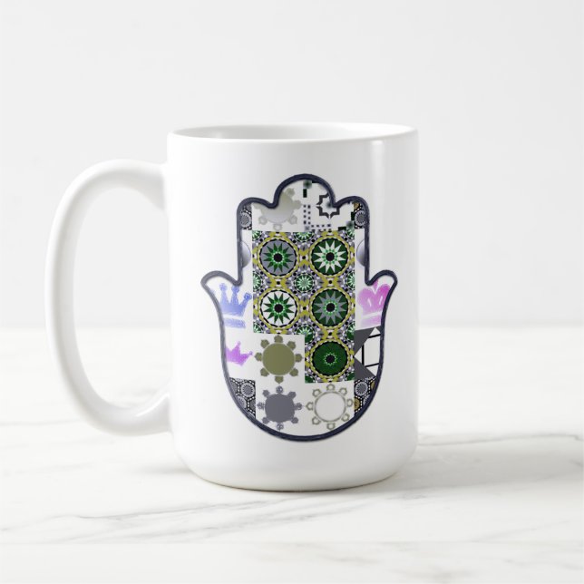Khamsa Hand Patchwork 1 Coffee Mug (Left)