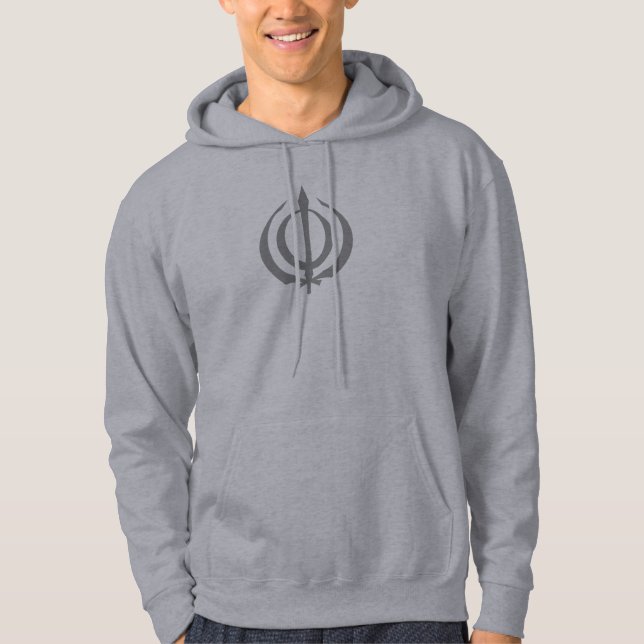 Khanda-Grey Hoodie (Front)