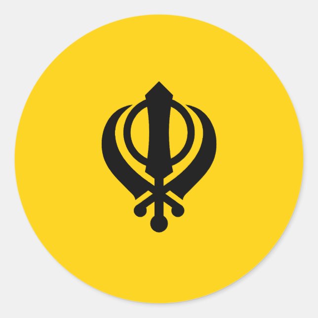 Khanda Sikhism Classic Round Sticker (Front)