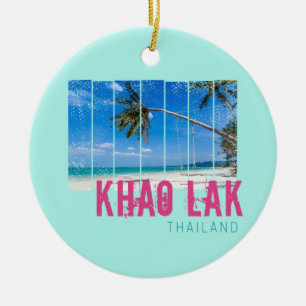 Khao Lak Phang-Nga Thailand Vintage Beach Souvenir Ceramic Tree Decoration