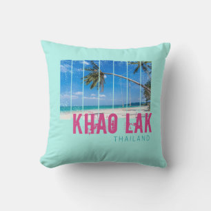 Khao Lak Phang-Nga Thailand Vintage Beach Souvenir Cushion