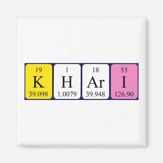 Khari periodic table name magnet (Front)