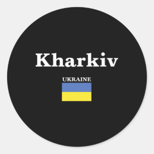 Kharkiv Ukraine And The Ukrainian Flag Of Ukraine Classic Round Sticker