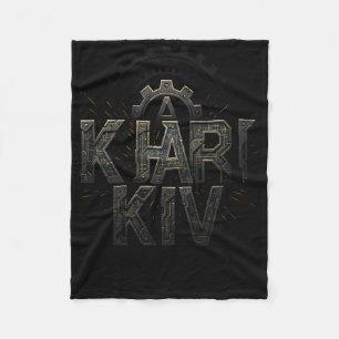 Kharkiv Ukraine Tech Circuit Style Urn City Fleece Blanket
