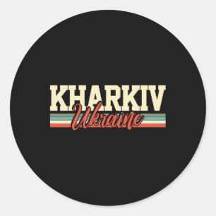 Kharkiv Ukraine Travel Souvenir Retro Gift Classic Round Sticker
