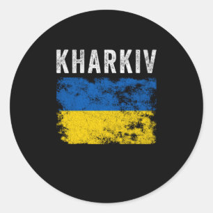 Kharkiv Ukraine Ukrainian Patriotic Classic Round Sticker