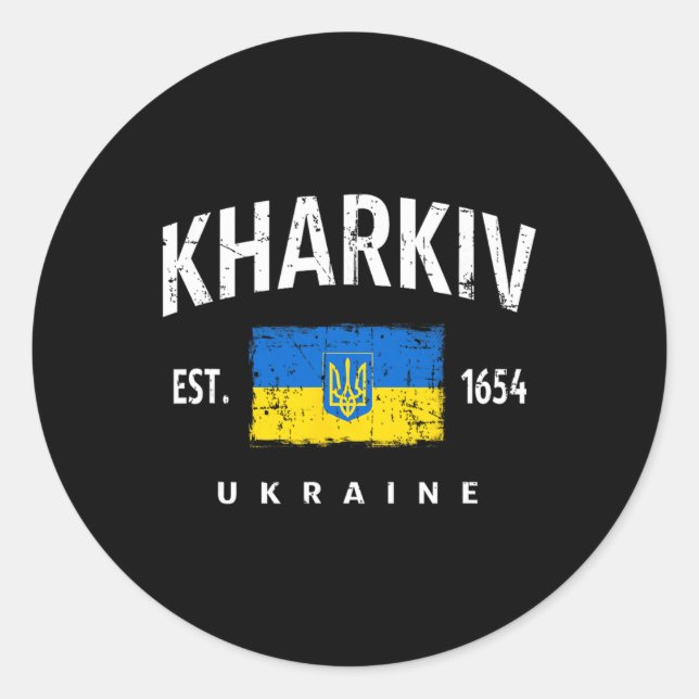 Kharkiv Ukraine Ukrayina  Classic Round Sticker (Front)