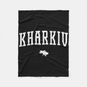 Kharkiv Ukraine Vintage Fleece Blanket