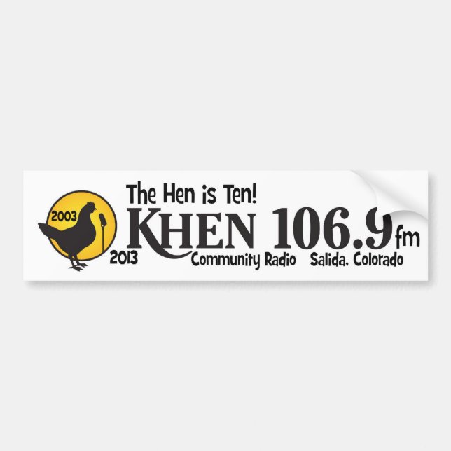 kHEN 10th Anniversary Bumper Sticker (Front)