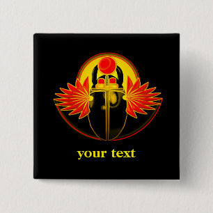 Kherpi God of the Rising Sun,scarab beetle.Text  15 Cm Square Badge