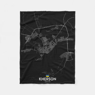 Kherson Ukraine City Map Travel Souvenir Hometown  Fleece Blanket