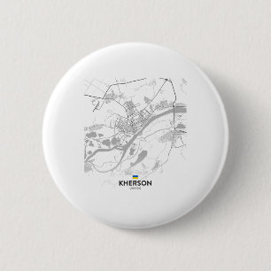 Kherson Ukraine Map Flag 6 Cm Round Badge