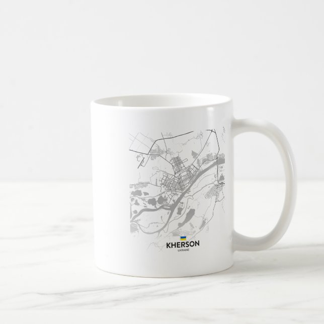 Kherson Ukraine Map Flag  Coffee Mug (Right)