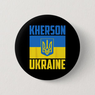 Kherson Ukraine Ukrainian Victory Flag Blue Yellow 6 Cm Round Badge