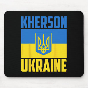 Kherson Ukraine Ukrainian Victory Flag Blue Yellow Mouse Mat