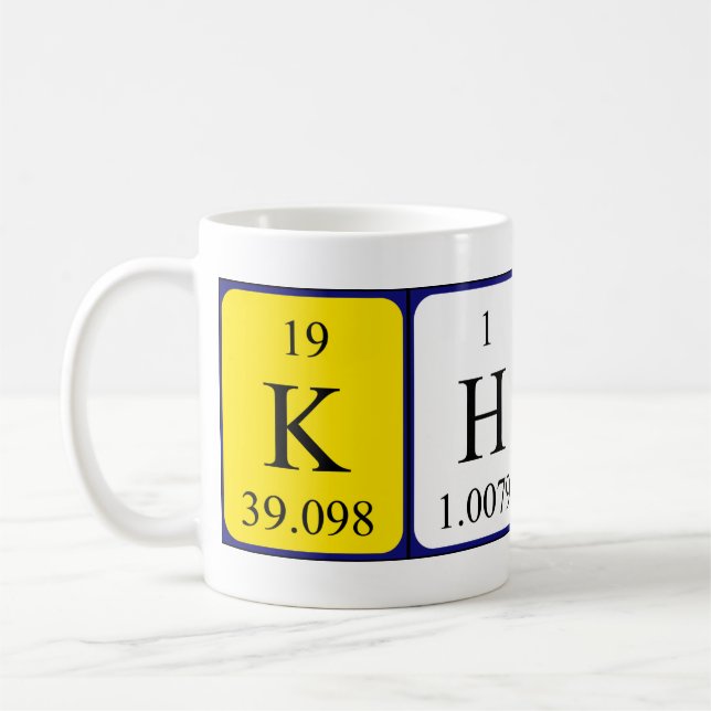 Khiry periodic table name mug (Left)