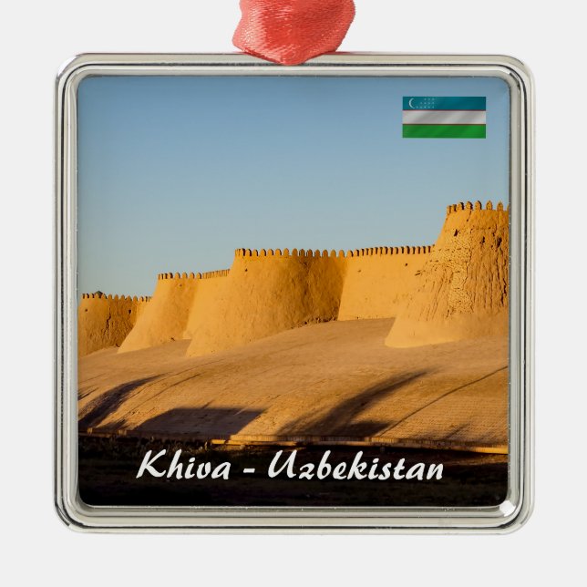 Khiva City Wall - Uzbekistan Metal Tree Decoration (Front)