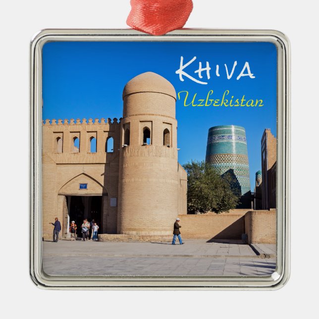 Khiva, Uzbekistan - Twin-turreted Gate Metal Tree Decoration (Front)