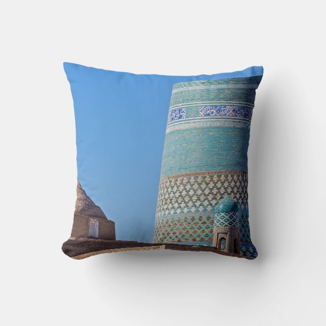 Khiva, Uzbekistan - Unfinished Kalta Minor Minaret Cushion (Front)