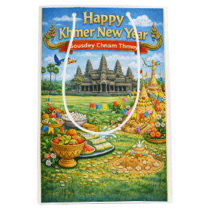 Khmer New Year Celebration-Sousdey Chnam Thmey Medium Gift Bag