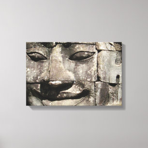 Khmer Stone Face ... Bayon Temple, Cambodia Canvas Print