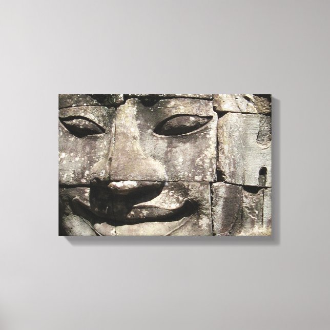 Khmer Stone Face ... Bayon Temple, Cambodia Canvas Print (Front)