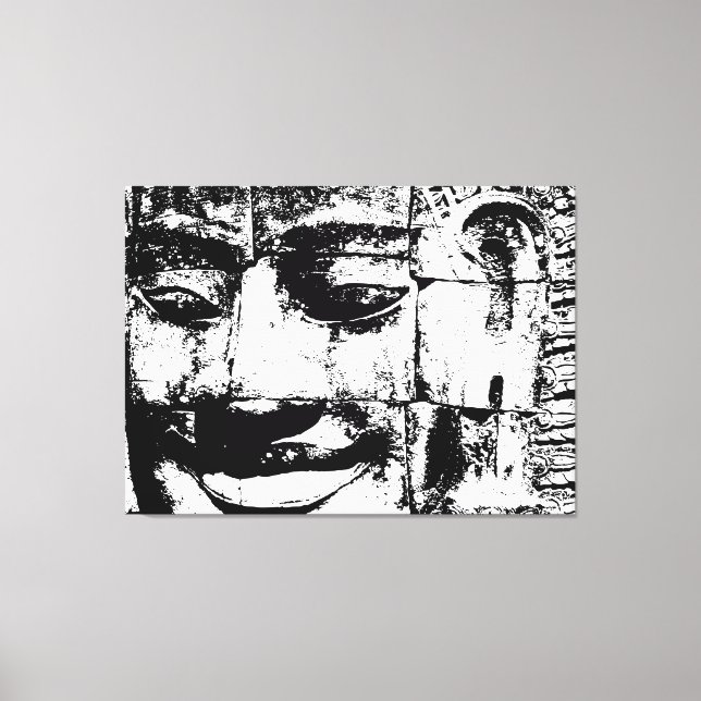 Khmer Stone Face ... Bayon Temple, Cambodia Canvas Print (Front)