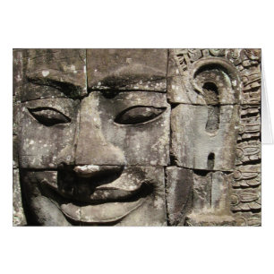 Khmer Stone Face ... Bayon Temple, Cambodia Card