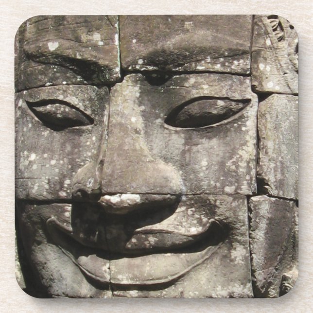 Khmer Stone Face ... Bayon Temple, Cambodia Coaster (Front)