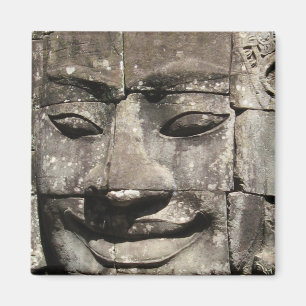 Khmer Stone Face ... Bayon Temple, Cambodia Magnet