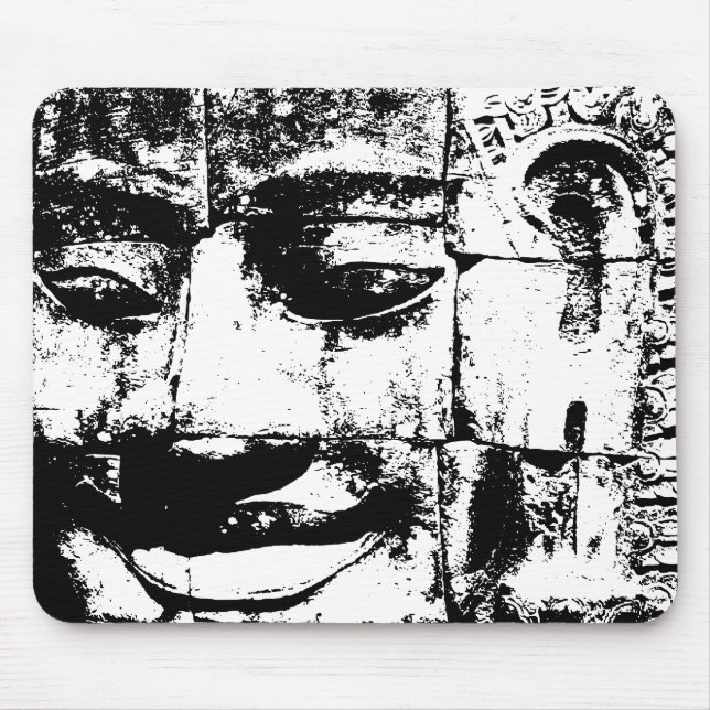 Khmer Stone Face ... Bayon Temple, Cambodia Mouse Mat (Front)