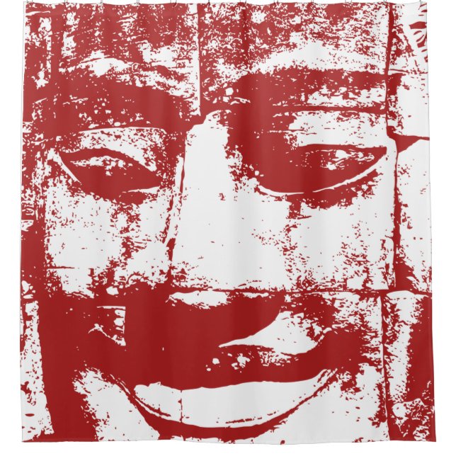 Khmer Stone Face ... Bayon Temple, Cambodia Shower Shower Curtain (Front)