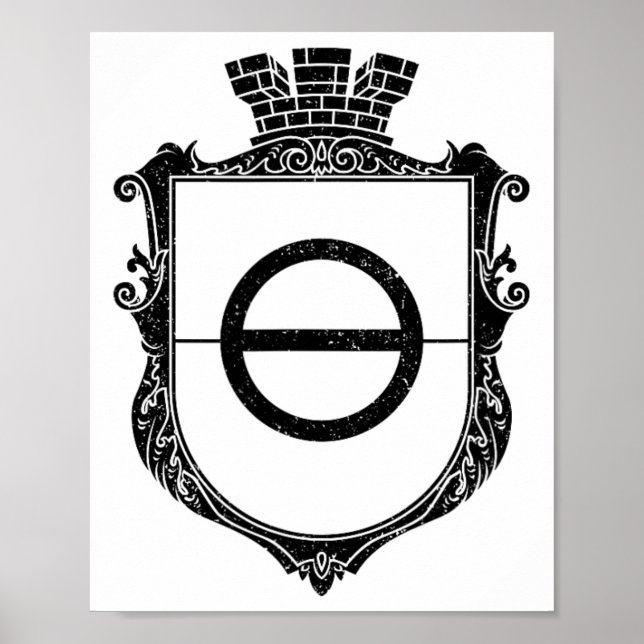 Khmut Ukraine Arms Flag Donetsk Oblast  Poster (Front)