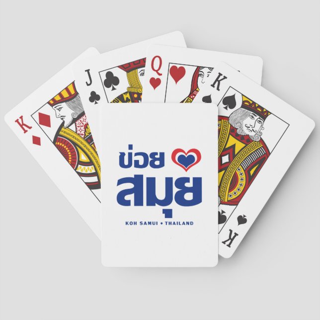 Khoi Huk (I Heart / Love) Koh Samui ❤ Thailand Playing Cards (Back)