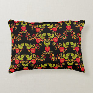 Khokhloma Russian Berries: Traditional Style Decorative Cushion