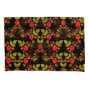 Khokhloma Russian Berries: Traditional Style Pillowcase