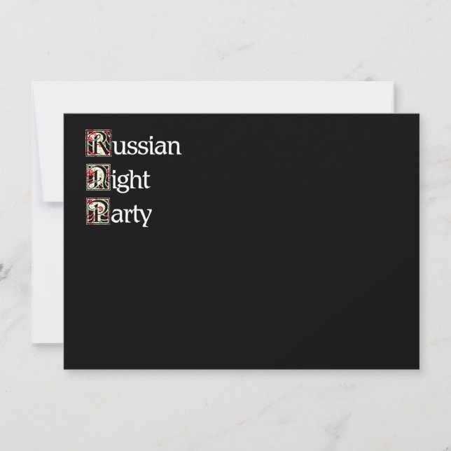 Khokhloma Russian Party Invitation (Front)