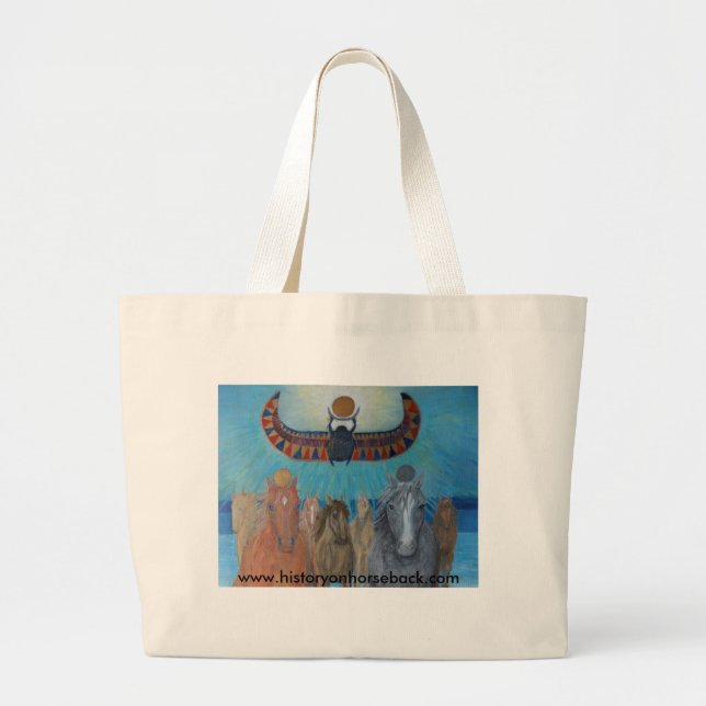 Khonsu and Re lead the Horses of the King. Large Tote Bag (Front)
