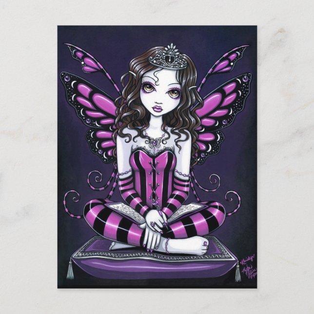 "Khristyn" Pink Princess Fairy Art Postcard (Front)
