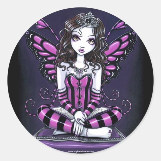 "Khristyn" Pink Princess Fairy Art Stickers (Front)