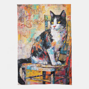 KHS Cute and Colourful Cat Floral Kitchen Towel