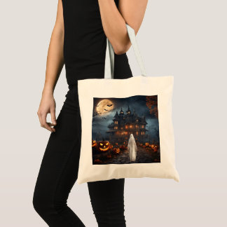 KHS Halloween Haunted House with Ghost Tote Bag