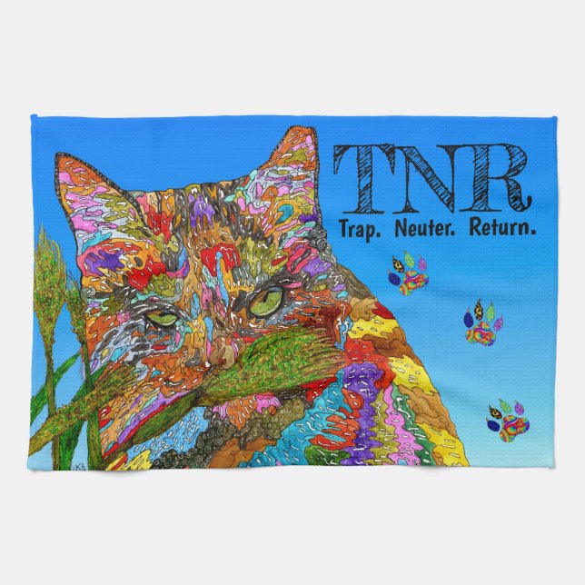 KHS T.N.R. Trap Neuter Return Kitchen Towel (Horizontal)