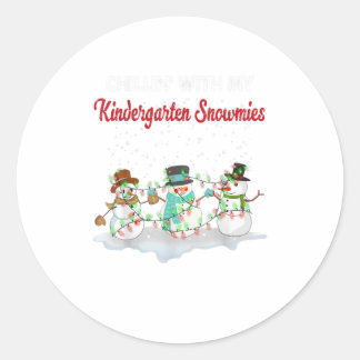 Ki Chillin' With My Kindergarten Snowmie Classic Round Sticker