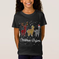Ki Cute Llama Christmas Pajama Leopard Plaid Print