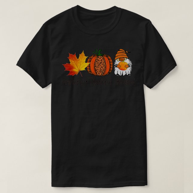 Ki Fall Leaves Pumpkin Gnome Thanksgiving Autumn C T-Shirt (Design Front)