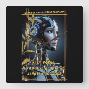 KI im Fokus Square Wall Clock